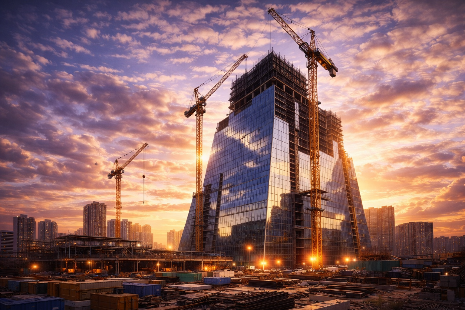 Construction site aerial view